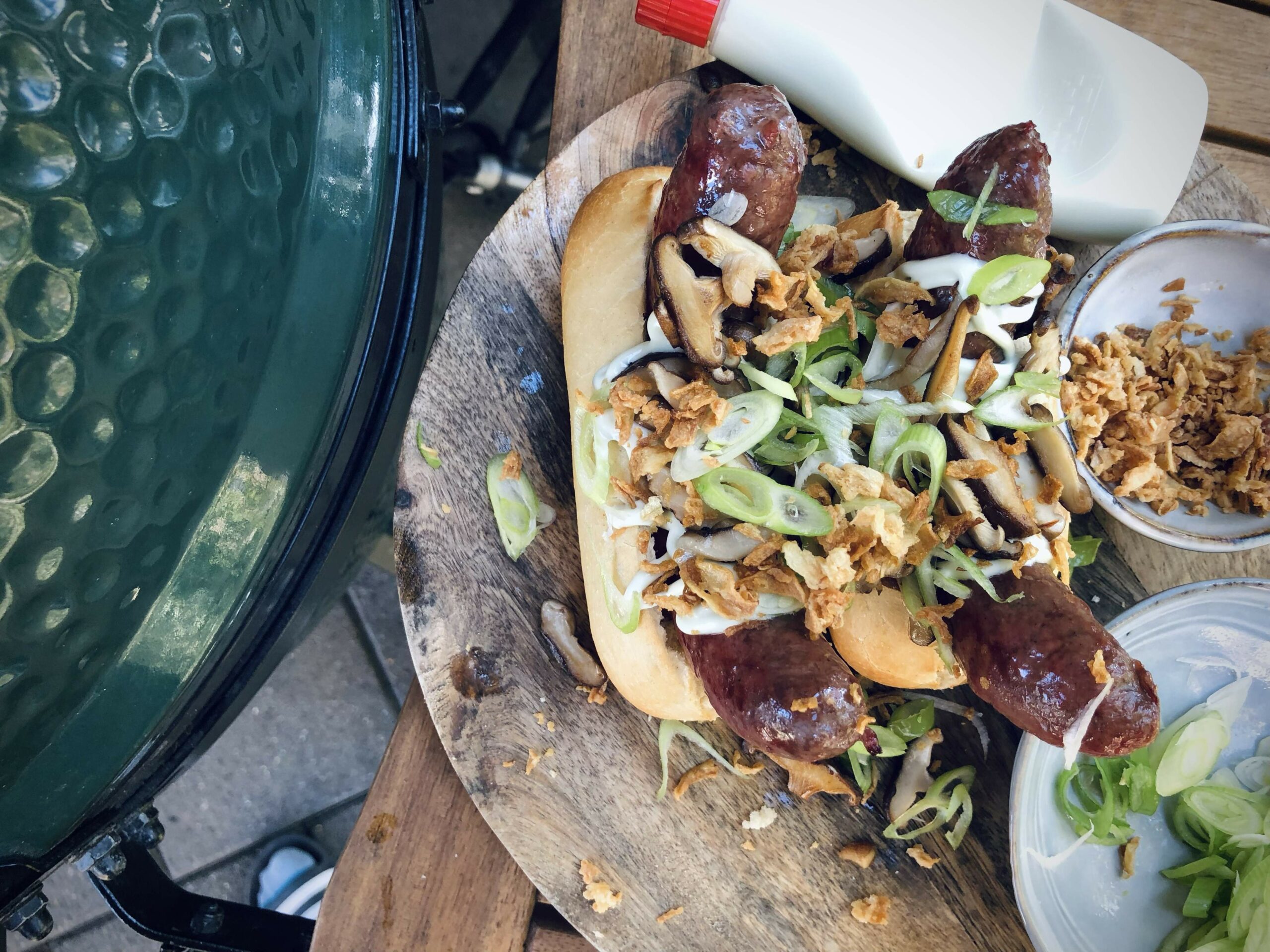 eindproduct wagyu hotdogs van de kamado bbq barbecue recept