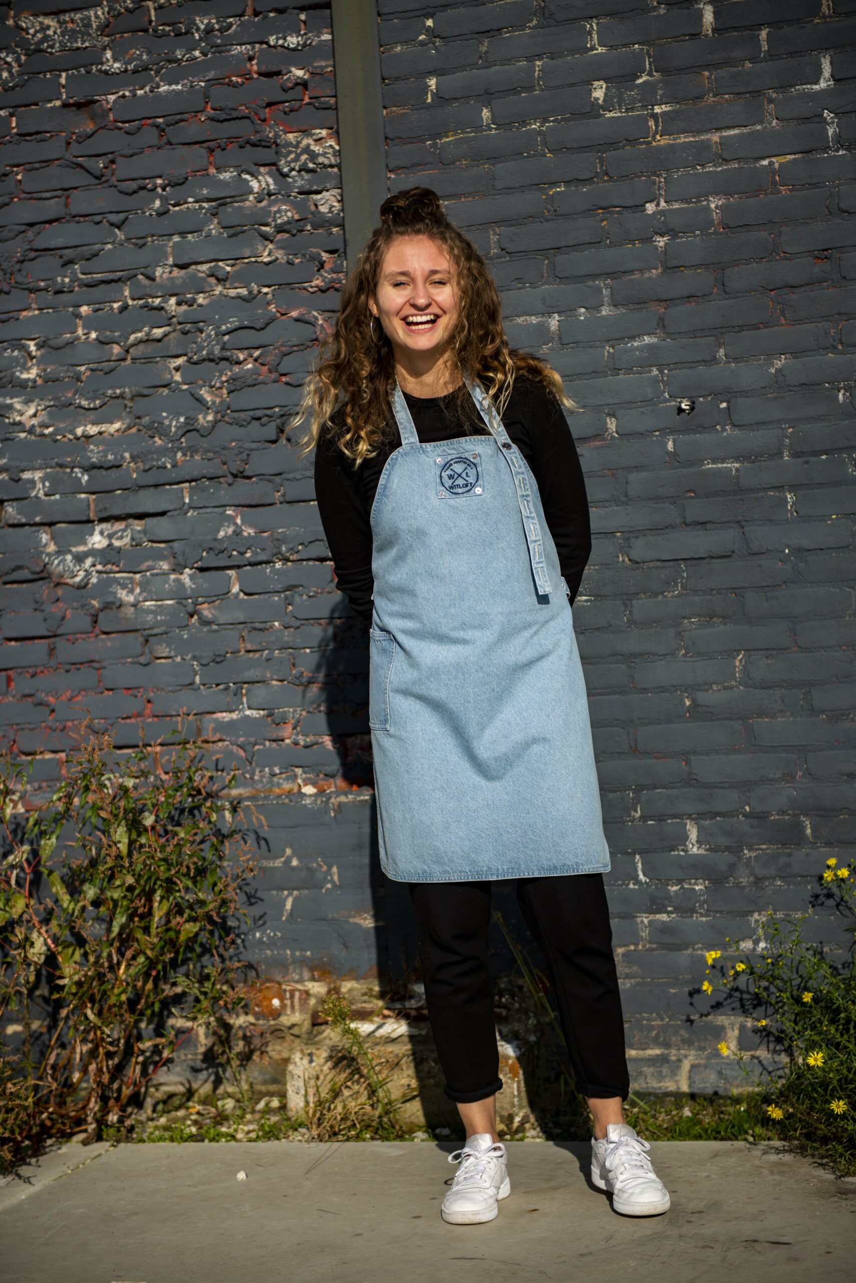 Witloft schort denim lichtblauw