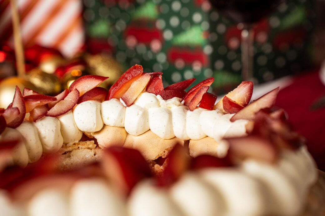 Kerstkrans van stoofperen